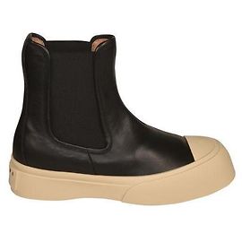 Marni Botas Chelsea de couro Napa preto Preto