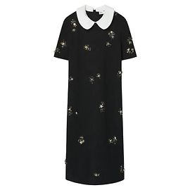 Tory Burch Robe pull à col orné Noir