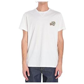 Moncler Baumwoll-T-Shirt mit Doppel-Logo-Patch Weiß