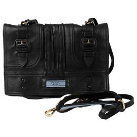 Prada Bolsa transversal Etiquette Preto