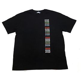 Dior Schwarzes Multi-Logo-T-Shirt Schwarz