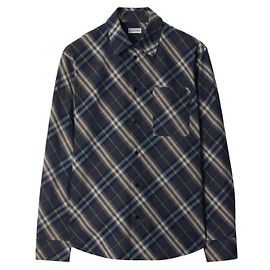 Burberry Camisa de algodão xadrez com corte relaxado Azul