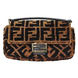 Fendi Bolsa Baguette de Pele de Ovelha Juka Multicor
