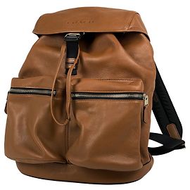Mochila de couro marrom com logo Coach Marrom