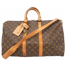 Borsa Boston Keepall Bandoulière 45 Monogramma Louis Vuitton Marrone