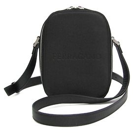 Borsa a spalla in pelle da uomo Salvatore Ferragamo Nero