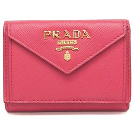 Prada Saffiano Leather Wallet Pink