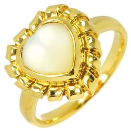 Anillo en forma de corazón de concha en oro amarillo de 18K Yves Saint Laurent Otro