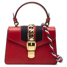 Gucci Sherry Line Sylvie Handbag/Shoulder Bag Red Multiple colors