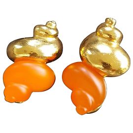 Orecchini a clip Christian Dior D'oro Arancione
