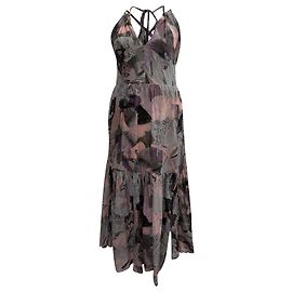 Robe maxi dos nu imprimée Iro Mauge en coton multicolore Multicolore
