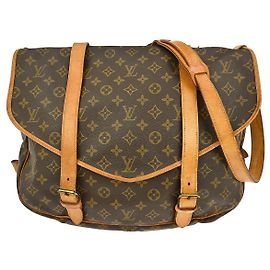 Borsa Saumur Louis Vuitton in tela Monogram 43 Marrone