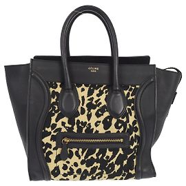 Céline Borsa da viaggio Celine in tela stampata e pelle mini Nero