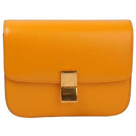 Céline Borsa Classic Box Pelle di Vitello Gialla Arancione