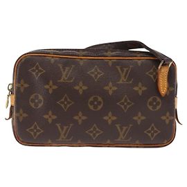 Sac Pochette Marly Bandoulière Louis Vuitton en toile Monogram Marron