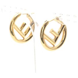 Fendi F Is Gold Plated Hoop Earrings Golden