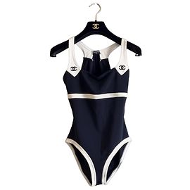 Bañador chanel coleccion Blanco Azul marino