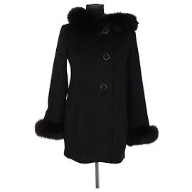Sprung Frères Black wool coat Black
