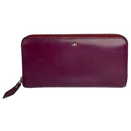 Carteira de couro vintage Vivienne Westwood roxa Roxo