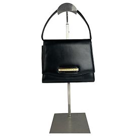 Vintage Givenchy Lederhandtasche schwarz Schwarz