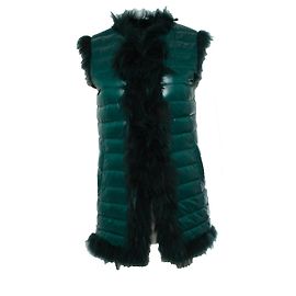 Moncler, colete de pele reversível Verde