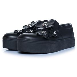 Marc Jacobs, Florale Slip-On-Sneaker in Schwarz Schwarz
