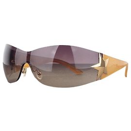 Óculos de sol Prada SS04 ‘SPR72G’ Star Wrap Mask Shield Bege