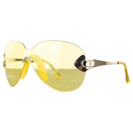 Dior by Galliano SS00 ‘Pilot’ Rimless Wrap Mask Shield Sunglasses Yellow