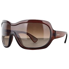 Óculos de sol oversized 'Illusion' Wrap Mask da Prada AW11 Marrom