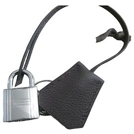 authentic Hermès padlock with its bell and pull tab for Hermès high strap bag ch Chocolate Silver hardware