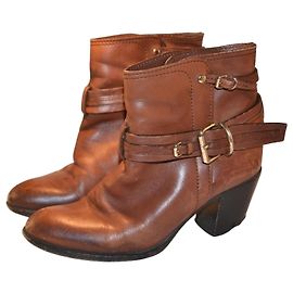 Dior ankle boots brown leather size 36 IT Brown