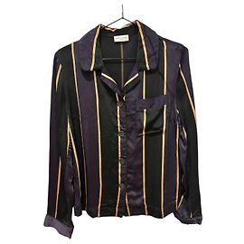 Camicia in viscosa a righe nera viola dorata di Dries Van Noten taglia 38 Nero D'oro Porpora