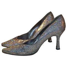 Escarpins Stuart Weitzman argentés cuir taille 38,5 IT Argenté