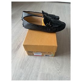 Ballerines Tod's Gommino En Cuir - Taille 39.5, Grises, Occasion (marque Italienne)