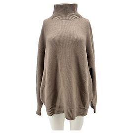 Autre Marque Pull taupe en laine et cachemire Marron