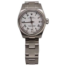 Rolex Oyster Perpetual Steel White Dial White