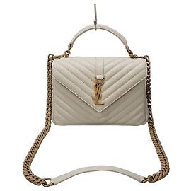Saint Laurent Sacoche Monogram Vintage Blanc Moyen Blanc