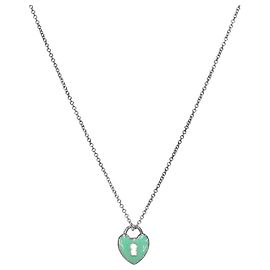 Tiffany & Co Collana in argento con lucchetto a forma di cuore Argento