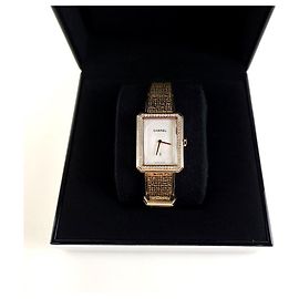 Chanel Reloj de pulsera de tweed con diamantes para novio Multicolor