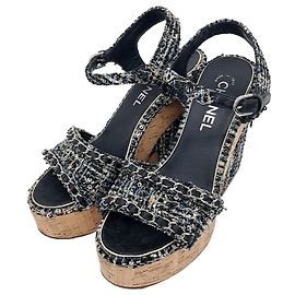 Chanel Tweed Sandals Multiple colors