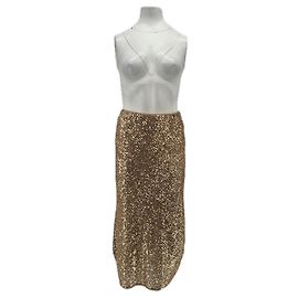 Patrizia Pepe Jupe à sequins dorée mi longue Golden