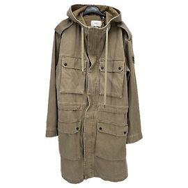 Ikks Mid-Length Parka Beige Baumwolle Beige