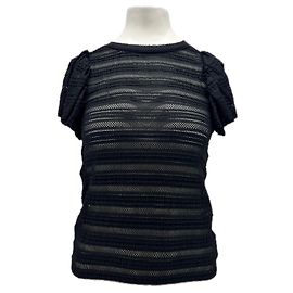 Vanessa Bruno Top nero trasparente con effetto crochet Nero