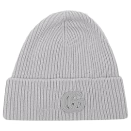 Gucci Gorro de cashmere com patch Marrom