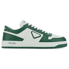 Prada Baskets en Cuir Downtown Multicolore