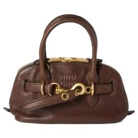 Miu Miu Pequena bolsa de couro nappa Marrom