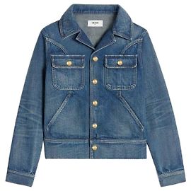 Céline Giacca Trucker in Denim Dark Union Wash Marrone