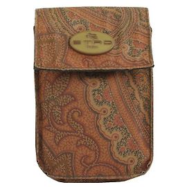 Etro Paisley Fabric Flap Multi-Use Case Brown