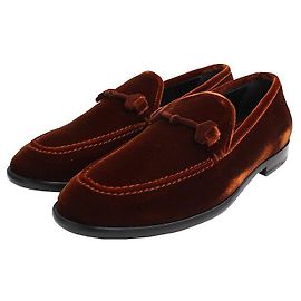 Jimmy Choo Rote braune Samtloafer Rot