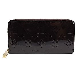 Louis Vuitton Portafoglio Lungo Zippy Monogram Vernis Amarante Oro Marrone